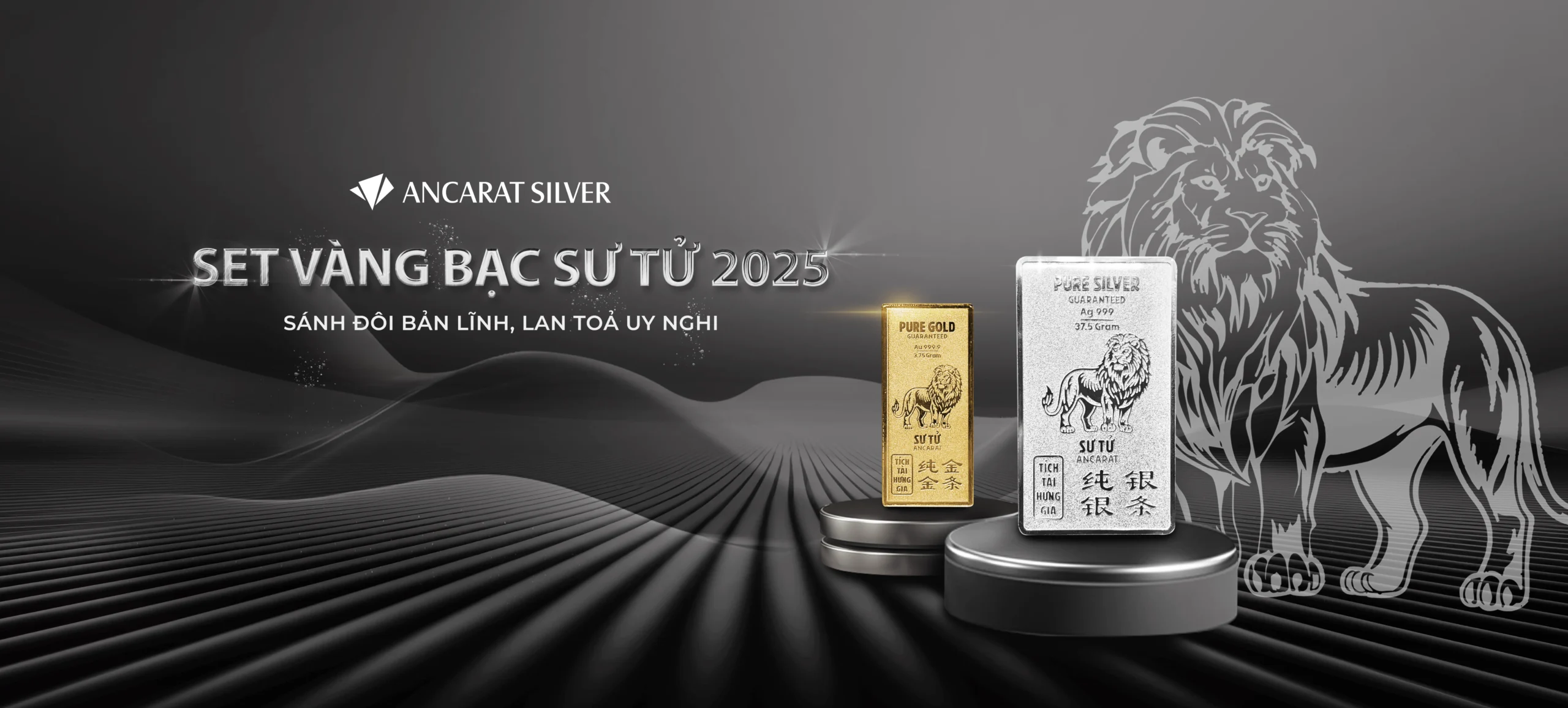 Set Vàng Bạc Sư Tử 2025 - Sánh Đôi Bản Lĩnh, Lan Tỏa Uy Nghi. Set Vàng Bạc Sư Tử 2025 - Sánh Đôi Bản Lĩnh, Lan Tỏa Uy Nghi.