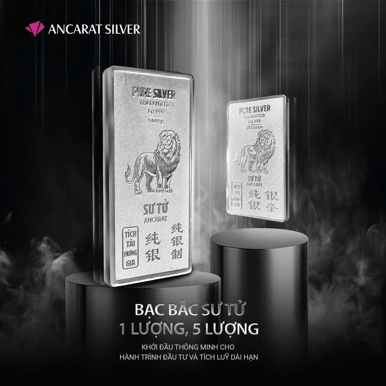Bạc Miếng Bắc Sư Tử 5 Lượng - 1 Lượng