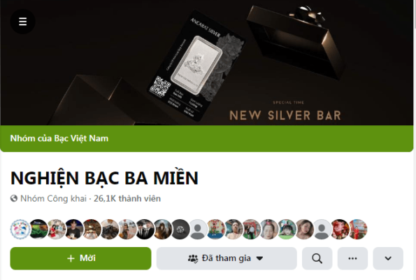 Nghiện bạc ba miền cũng là một trong những cộng đồng mua bán bạc hoạt động sôi nổi.