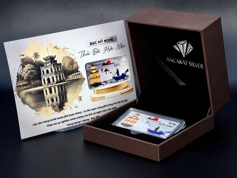 miếng bạc Hà Nội được chế tác từ nguồn cảm hứng về một “Thành phố nghìn năm văn hiến